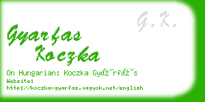 gyarfas koczka business card